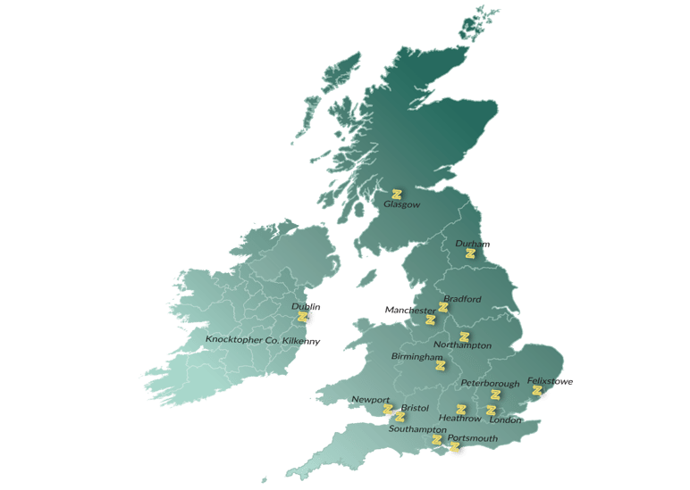 Map of UK, Ireland and Scotland